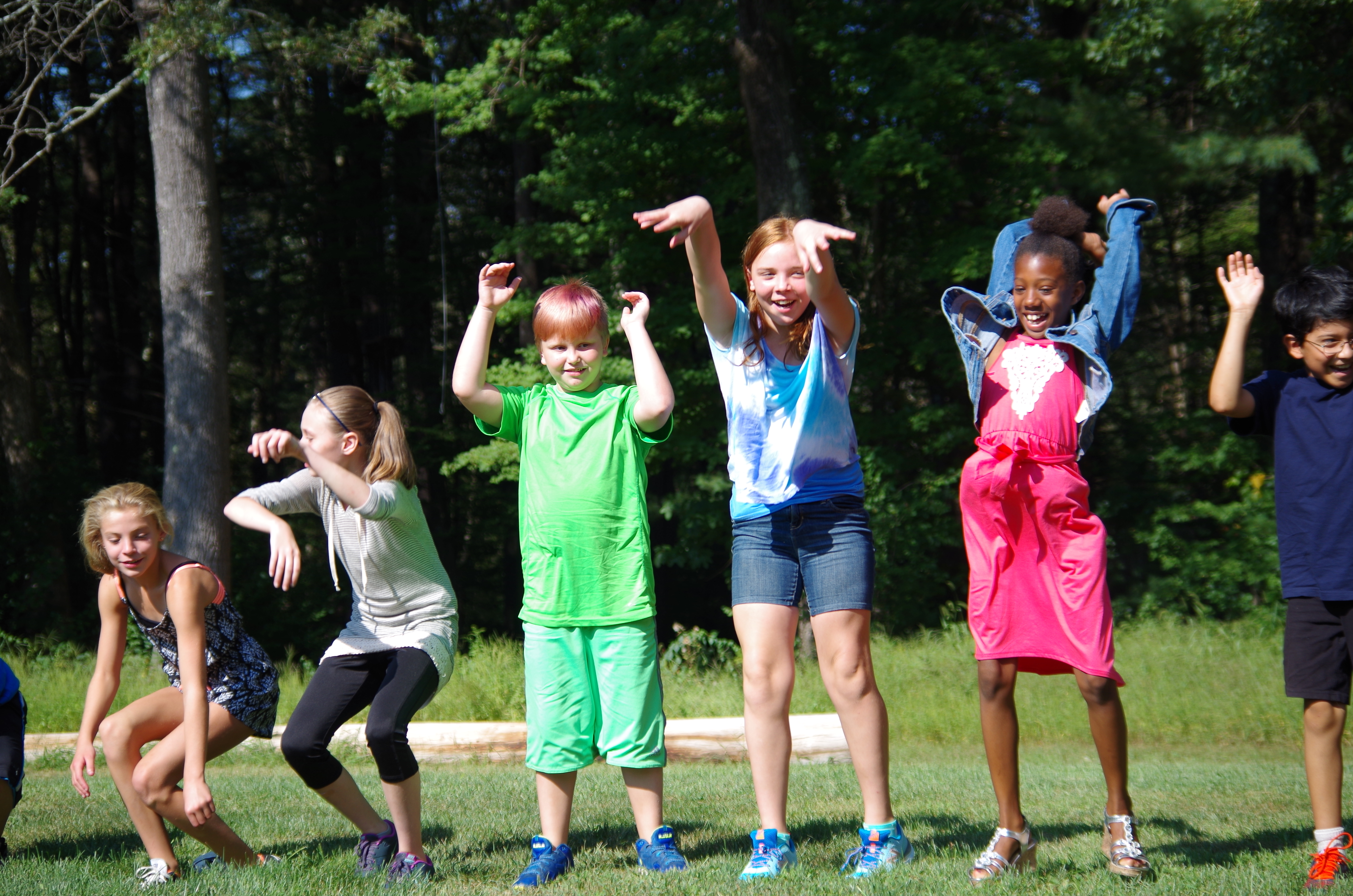 students enjoying the traditional "opening circle"