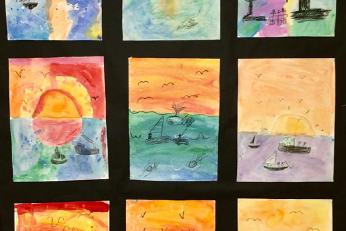 Warm and Cool watercolor paintings