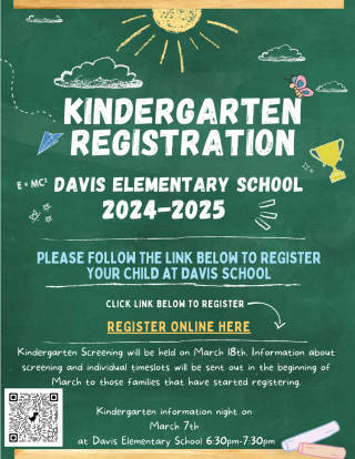 flier with information about Kindergarten registration.