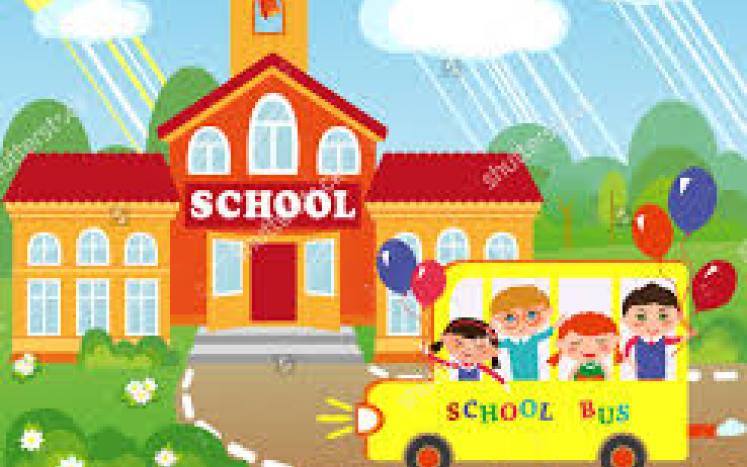 image of school with bus